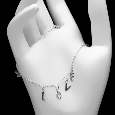 Lắc Chân Nữ Bạc Hiểu Minh LC123 LOVE