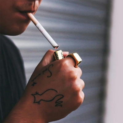 Nhẫn nam titan thời trang mặt trơn vuông to cao cấp thép không gỉ trangsucpt màu mạ vàng PTNNA24