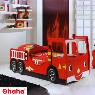 [Kèm Video thực tế & Miễn phí vận chuyển, lắp đặt] GIƯỜNG NGỦ HIỆN ĐẠI HÌNH XE CỨU HỎA CHO BÉ OHAHA - GTE004