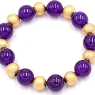 Vòng chuỗi đeo tay - thạch anh tím 12 ly VTAIHVM1 - hợp mệnh Hỏa, mệnh Thổ