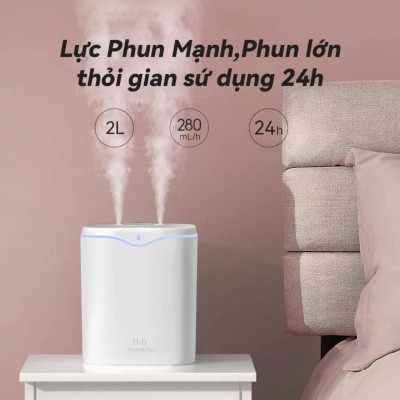 máy Xông Tinh Dầu phun sương tạo ẩm ,Máy khuếch tán tinh dầu dùng làm phòng ngủ dung tích Dung Tích LỚN 2L