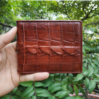 Bóp Da Cá Sấu. Vây Đuôi Cá Sấu Lớn Rất Bền! Thiết Kế Dáng Ngang Cổ Điển Dễ Sử Dụng