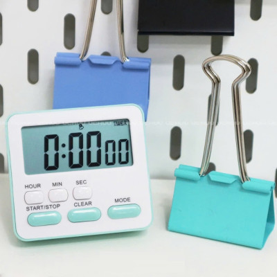 Đồng Hồ Bấm Giờ LED Điện Tử Mini Đồng Hồ Đếm Ngược Báo Thức Hẹn Giờ Học Tập Nấu Ăn