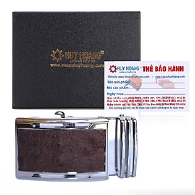 HP9422 - Đầu khóa da đà điểu Huy Hoàng da hột 4 phân đầu trắng màu nâu đất