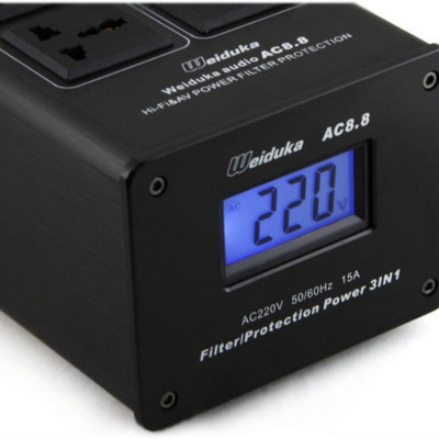 QUÀ TẶNG KÈM - BỘ LỌC NGUỒN ĐIỆN SẠCH CHỐNG NHI.ỄU AC8.8 CHUYÊN DÙNG CHO DÀN ÂM THANH HI-END CÔNG SUẤT 3000W. Wei.du.ka AC8.8 Power Strip 3000W LED Display Lighting Protection AC Power Outlet Audio Power Filter Purifier Conditioner - Hàng Chính Hãng