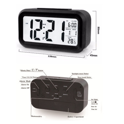 Đồng hồ điện tử để bàn có đèn led đa chức năng  206758