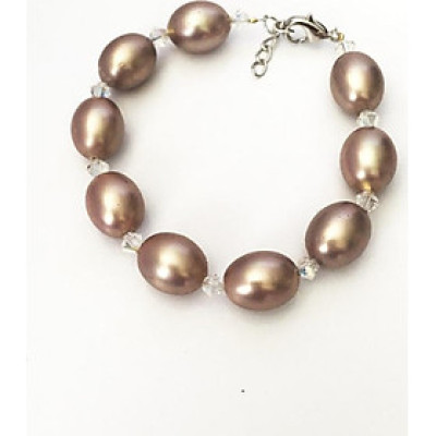 Vòng tay đá vỏ ốc oval 12mm LTDabien12-6