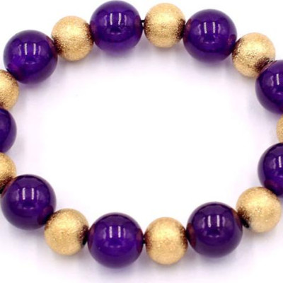 Vòng chuỗi đeo tay - thạch anh tím 12 ly VTAIHVM1 - hợp mệnh Hỏa, mệnh Thổ