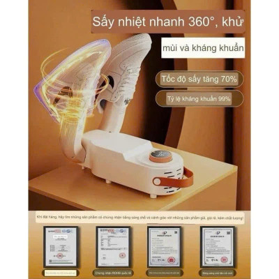 Máy Sấy Giày Khử Mùi Đa Năng, Sấy Khô, Khử Khuẩn 99% Vi Khuẩn Thông Minh Phù Hợp Nhiều Loại Giày
