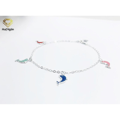 Lắc chân bạc Ý 925 Huệ Ngân- DOLPHIN JL023