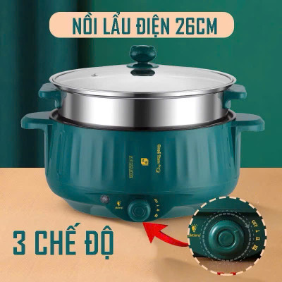 Nồi Lẩju Điện 2 Tầng Đa Năng Loại Xịn – Hấp, Xào, Nấu Mọi Món Ăn, ĐÈN TRANG TRÍ