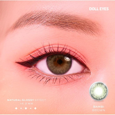 Kính áp tròng DOLL EYES Bambi Brown 14,2mm - Elixir "Thơ Ngây Sương Mai"