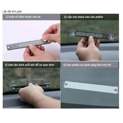 Thanh ghi số điện thoại trên kính ô tô có dạ quang