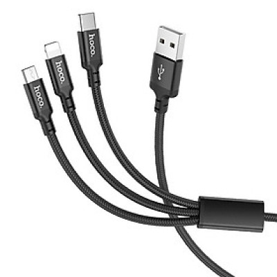 Cáp sạc nhanh 2.4A Hoco X14 dây tròn kết nối Type-C/Micro/iPhone dài 1M cho Smartphone ( 2 màu ) - Hàng chính hãng   