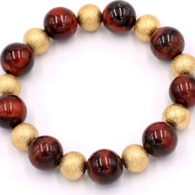 Chuỗi tay phong thủy - đá mắt hổ đỏ đen 12 ly VMHOEHVM1 - hợp mệnh Hỏa, mệnh Thổ