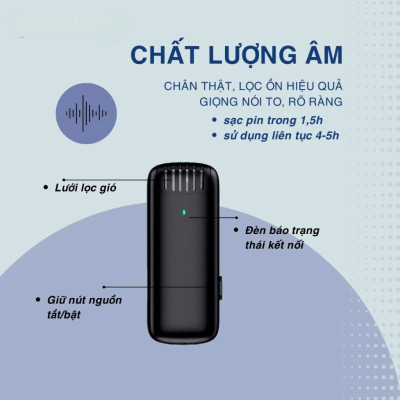 Micro Thu Âm Cài Áo Không Dây Cho Điện Thoại Android Cổng Type C Lọc Tiếng Ồn Xa 20m Máy Tính Bảng Máy Ảnh Hỗ Trợ Quay Video Tiktok Livestream Review Vlog Youtube Chất Lượng Cao – Hàng Nhập Khẩu