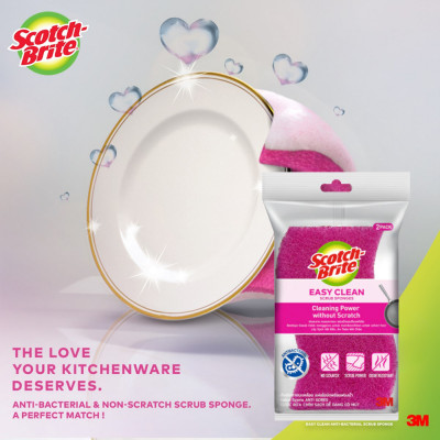 Miếng cước rửa chén có mút không trầy xước 115x70mm Scotch-Brite 3M SB-CRH-G1 - Lấy sạch vết bẩn, an toàn nồi chảo, rửa sạch nhanh chóng