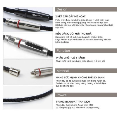 Vòng cổ Phiten Rakuwa x100 leash model TG230053/TG230153