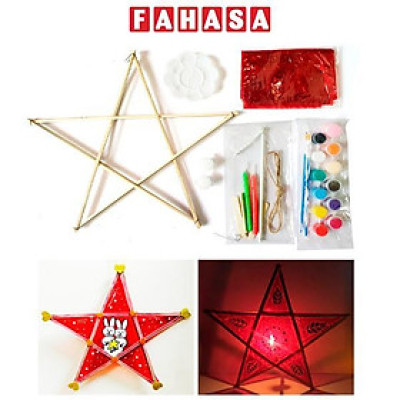 Bộ Nguyên Liệu Làm Lồng Đèn Sao Giấy Kiếng 40 Cm Vinacraft (Giấy Kiếng Màu Ngẫu Nhiên)