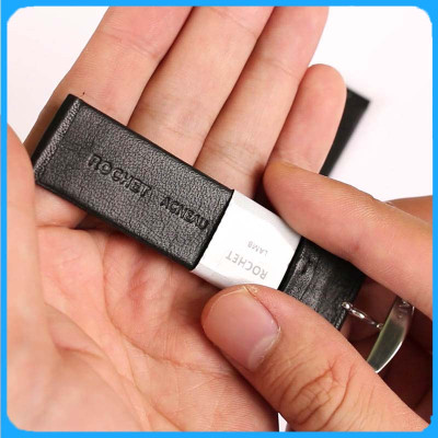 Dây Da Đồng Hồ ZRC Pháp Dòng TRENDY Da Cừu Đen Phẳng Mỏng