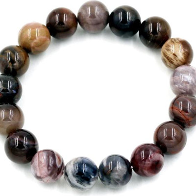 Vòng tay chuỗi hạt gỗ hóa thạch 12 ly 17 hạt