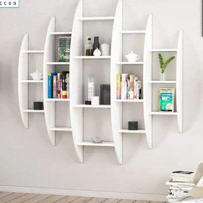 Kệ Gỗ Trang Trí Treo Tường Thiết Kế Dạng Hình Tròn Cách Điệu Juno Sofa CTKT710 KT 146x146x29cm