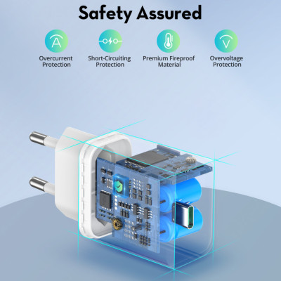 Adapter Củ Sạc Nhanh Đến 25W Type C PPS PD 3.0 QC 3.0 RAVPower RP-PC156 Dành Cho Điện Thoại Samsung, iPhone, iPad - Hàng Chính Hãng