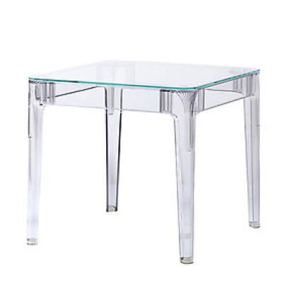 Bàn ăn mặt kính nhỏ gọn TE1540-08G Nội thất Capta Mặt kính cường lực trong suốt khung nhựa PC cao cấp hiện đại nhập khẩu hcm