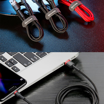 Cáp sạc Baseus Cafule Micro USB 2.4A nhanh truyền dữ liệu CAMKLF - Hàng chính hãng
