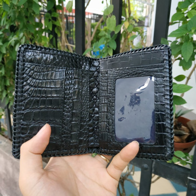 Ví Nam Da Cá Sấu Dáng Đứng 2 Mặt. DA BÔNG HÔNG RẤT MỀM VÀ ĐẸP