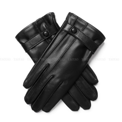 Găng tay nam da cừu cao cấp BHY5333 Lót lông giữ ấm, cảm ứng điện thoại, chống nước