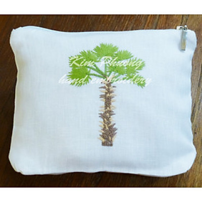 Túi mỹ phẩm thêu tay - Cọ xay gió