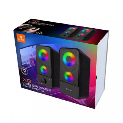 Loa 2.0 Kisonli X9 Black LED -HT - HÀNG CHÍNH HÃNG