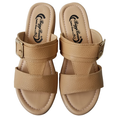 Dép Đế Xuồng Nữ BIGBEN Da Bò Thật Cao 5 Phân DX56