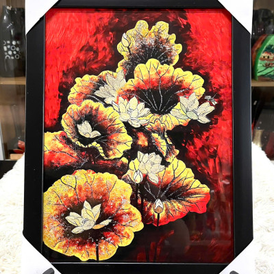 Tranh Sơn Mài - HOA SEN | Size 30x40 cm | Tinh Hoa Nghệ Thuật Việt – Thanh Tịnh và Trang Nhã