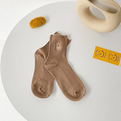 Tất Gấu Cổ Cao Nữ Họa Tiết Hình Gấu,{TP} Vớ Cổ Cao Nữ Hàn Quốc họa tiết