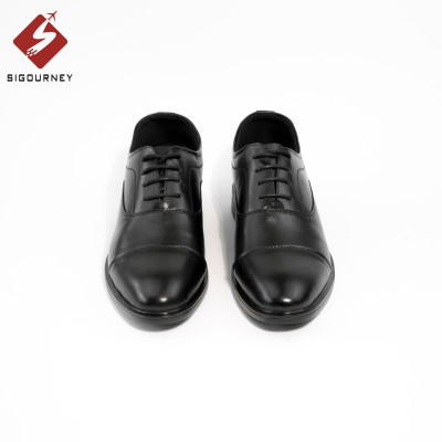 Giày Da Nam Tăng Chiều Cao 6cm Dáng Oxfords SIGOURNEY Màu Đen SIG-33 Bảo Hành 18 Tháng