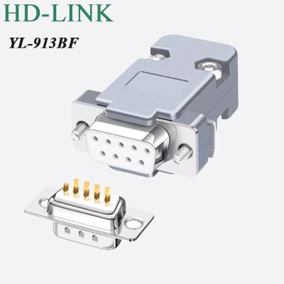 Đầu hàn COM DB9 RS232 chân đồng vỏ ốp nhựa cứng HD-LINK YL-913B 2 dạng chân cắm F/M. HÀNG CHÍNH HÃNG !!!