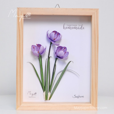 Tranh hoa giấy handmade trang trí cao cấp [20x25] cm - HOA NGHỆ TÂY Maypaperflower Hoa giấy nghệ thuật