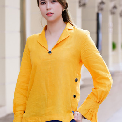 Áo Cổ Ve Linen Susan TOP148 Thời trang thiết kế Hity
