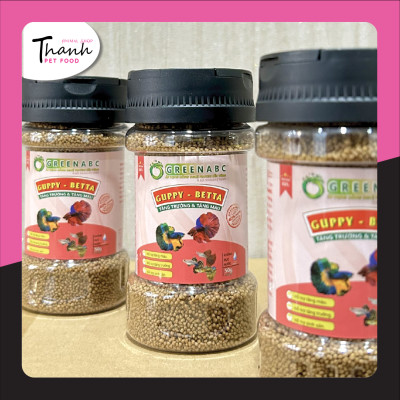 Thức ăn Cá 7 Màu nhãn hiệu GREENABC – Guppy và Betta – Độ đạm 40% giúp tăng trưởng nhanh, lên màu đẹp, đề kháng tốt  – Hộp 50g