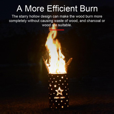 Thùng đốt lửa CAMPLEADER tích hợp bằng thép không gỉ để cắm trại ngoài trời kiêm bếp sưởi ấm đêm