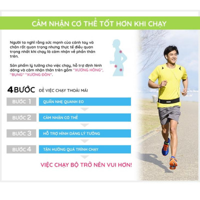 Đai lưng chạy bộ, tập gym, thể thao Phiten sport belt metax part (bản có túi đựng) AP215062