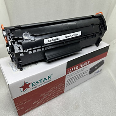 Hộp mực Estar Q2612A dùng cho máy in HP 1020, 1018, Canon LBP 2900, 3000 Có lỗ đổ mực, đậm đẹp - hàng chính hãng