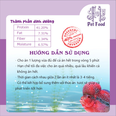 Thức ăn Cá LA HÁN, Flowerhorn Fish - Châu sáng, tăng đề kháng, tiêu hóa tốt - hộp 350g