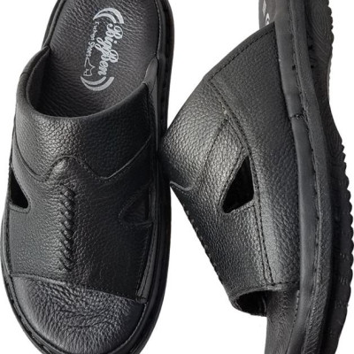 Dép Da Nam BIGGBEN May Viền Da Bò Thật Cao Cấp DN14