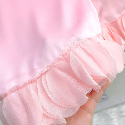 Đầm Sơmi D802 Lụa Quảng Châu Cao Cấp Đính Đá Thiên Nga Xinh Xắn