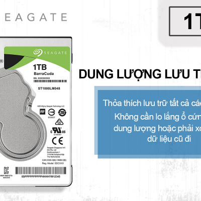 Ổ Cứng HDD Laptop Seagate BarraCuda 1TB/128MB/2.5/5400 - ST1000LM048 - Hàng chính hãng