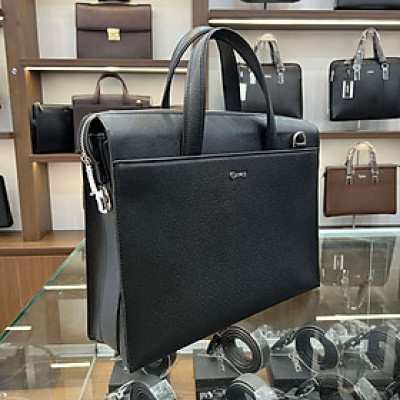 Cặp Da Nam Túi Xách Công Sở GENCE CTS21 Da Bò Khóa Số Cao Cấp Màu Đen