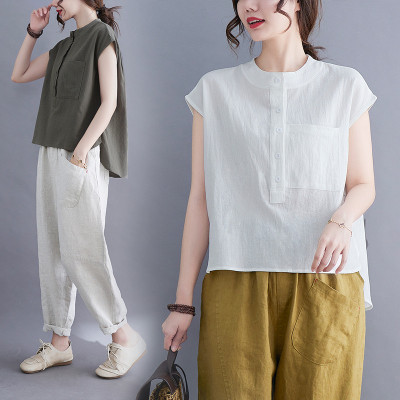 Áo sơ mi nữ form rộng sát nách, chất liệu mềm mát, áo kiểu nữ, form trẻ trung, năng động NeSa Shop SMT03